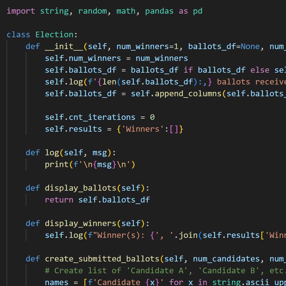 Screen capture of Python code